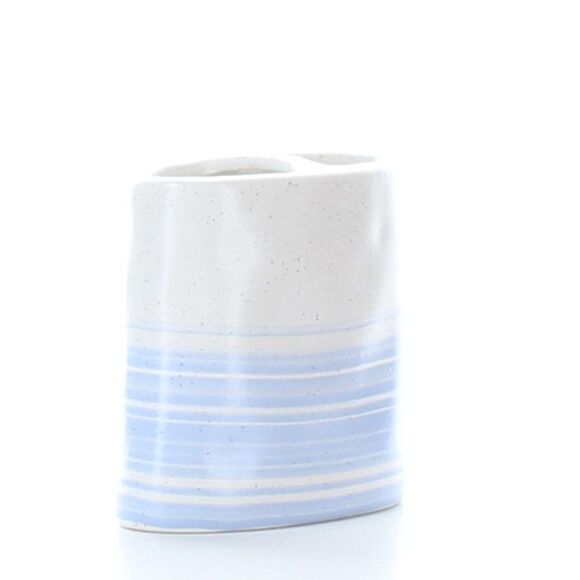 Blue and White Bath Room Toothbrush Holder - Picture 3 of 6